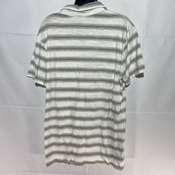 Calvin Klein White Grey Striped Polo Shirt LIKE NEW - Picture 2 of 4